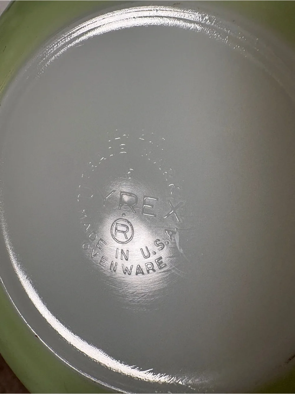 Pyrex Light Green Bowl with White Center